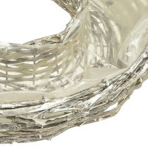 daiktų Gluosnio vazonas, baltas, natūralios išvaizdos, dekoratyvinis žiedas kūrybiškam sodo dizainui, Ø35/30 cm, 2 vnt. rinkinys, universalus