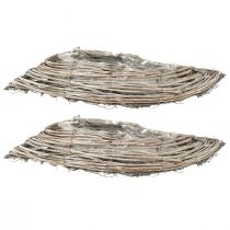 daiktų Augalinis dubuo banginis rotangas naturalus baltas 40x14x6cm 2vnt