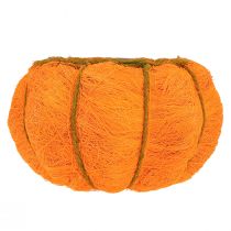 daiktų Vazono dekoracija moliūgo, oranžinės/geltonos-žalios spalvos, sizalio, Ø21cm, aukštis12cm