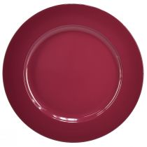 daiktų Universalios tamsiai raudonos plastikinės lėkštės – 28 cm, puikiai tinka dekoravimui ir naudojimui lauke – 4 vnt