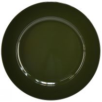 daiktų Elegantiška tamsiai žalia plastikinė lėkštė 28 cm 4vnt
