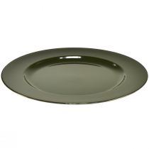 daiktų Elegantiška tamsiai žalia plastikinė lėkštė 28 cm 4vnt