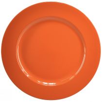 daiktų Oranžinės plastikinės lėkštės – 28 cm – idealiai tinka vakarėliams ir dekoravimui – 4 vnt