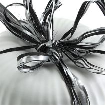 Raffia juostelė juoda sidabrinė dovanų juostelė dekoro juostelė 200m
