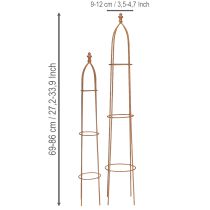 daiktų Metalinis grotelių obeliskas, rūdžių imitacijos, 69/86 cm, 2 vnt. rinkinys