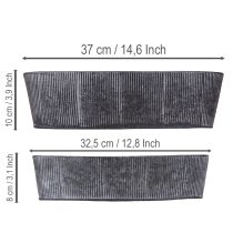 daiktų Ovalus metalinis dubuo, juodas/pilkas, vintažinio stiliaus, 32,5/37 cm, 2 vnt. rinkinys