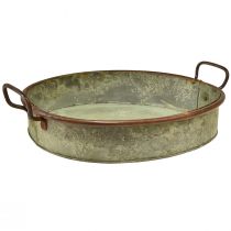 daiktų Dubuo ovalus metalinis padėklo rankena rūdys 46/52cm rinkinys 2 vnt