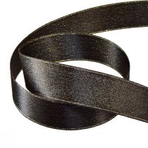 daiktų Juoda juostelė auksinė blizganti papuošalų juostelė W25mm L20m