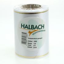 daiktų Balta vainiko juostelė su auksiniu kraštu, skirta kompiuterinei spaudai, atlasinė, atspari vandeniui, 25 m x 125 mm