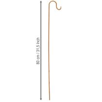 daiktų Strypas su kabliu, rūdžių spalvos dekoratyvinė metalinė sodo puošmena, 80 cm aukščio, 3 dalys