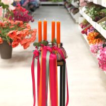 daiktų Oranžinės spalvos kūginės žvakės, 34 mm x 240 mm, 4 vnt.