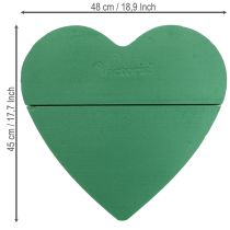 daiktų Gėlių putplasčio širdelės didelės, šlapios, gėlių putos, žalios, 48 cm, 2 vnt.