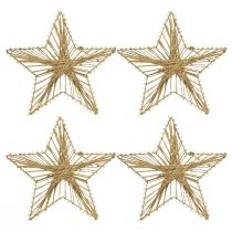 daiktų Žvaigždė suvyniota į džiuto kalėdinę dekoraciją kaimiškas 20cm 4vnt