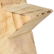 daiktų Kaimiška dekoratyvinė žvaigždė, pagaminta iš paulownia medžio - natūralaus dizaino, Ø 15 cm, 6 cm storio - universalus medinis dekoras - 2 vnt.