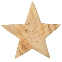 daiktų Kaimiška dekoratyvinė žvaigždė, pagaminta iš paulownia medžio - natūralaus dizaino, Ø 15 cm, 6 cm storio - universalus medinis dekoras - 2 vnt.