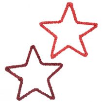 daiktų Žvaigždės Advento vainikui Kalėdinė puošmena džiuto raudona 15cm 8 vnt