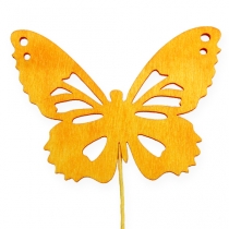 daiktų Dekoratyviniai drugeliai ant vielos 3 spalvos 8cm 18vnt