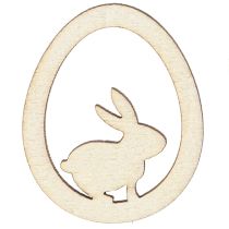 daiktų Velykinės dekoracijos rankdarbiams, zuikio kiaušinis, natūralus medis, 4 cm, 72 vnt