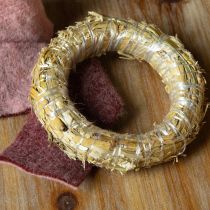 daiktų Šiaudinio vainiko ruošinys, šiaudinio vainiko pagrindas, šiaudinis žiedas 15/3 cm, 2 vnt.