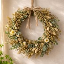 daiktų Džiovintos gėlės Šluota Bloom Olive Green 160g 48cm