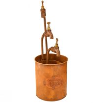 daiktų Sodinamosios patina dekoratyvinis metalas su čiaupu H25/37/43cm rinkinyje 3 vnt