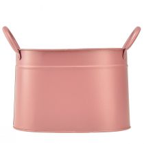 daiktų Planter metalinis ovalus vazonas rožinis 24/21/18cm rinkinys iš 3 vnt
