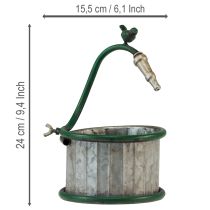 daiktų Metalinis vazonas, lietaus statinė, paukščio raštas, balkono dekoracija, Ø15,5 cm