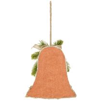 daiktų Kaimiško stiliaus kalėdinių varpelių sienų dekoracija, džiuto eglės šakos, pušies kankorėžiai