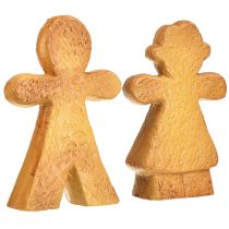 daiktų Kalėdinių dekoracijų rinkinys meduoliniam vyrui ir moteriai iš keramikos, 16 cm, 2 dalys