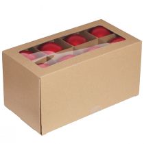 daiktų Kalėdiniai žaisliukai, raudonas blizgus stiklas, eglutės papuošalai, Ø7,5 cm, 12 vnt.