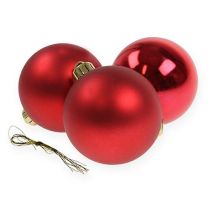 daiktų Kalėdinis rutulys plastikinis raudonas Ø6cm 12 vnt