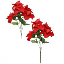 daiktų Poinsettia Christmas Star Red Dirbtinis L55cm 2vnt
