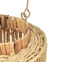 daiktų Žibinto rafija su rankena natūralaus pluošto metalas Ø19cm H21cm
