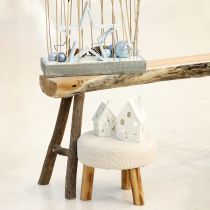 daiktų Keraminė stalo dekoracija „Žibinto namelis“ Advento baltumo, H18cm