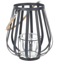 daiktų Metalinis žibintas su stiklu, antracito spalvos, Ø23 cm, aukštis 27 cm