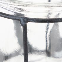 daiktų Metalinis žibintas su stiklu, antracito spalvos, Ø23 cm, aukštis 27 cm