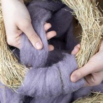 daiktų Vilnonė virvelė, šviesiai violetinė vilnonė juostelė, 10 m dekoratyvinė vilna floristikai ir rankdarbiams