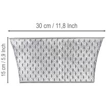 daiktų Cinko dubuo su rombo formos raštu 30 cm × 18 cm, aukštis 15 cm