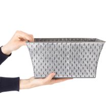 daiktų Cinko dubuo su rombo formos raštu 30 cm × 18 cm, aukštis 15 cm