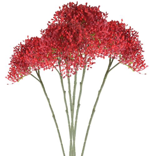 Šeivamedžio raudonos dirbtinės gėlės rudeninei puokštei 52cm 6vnt