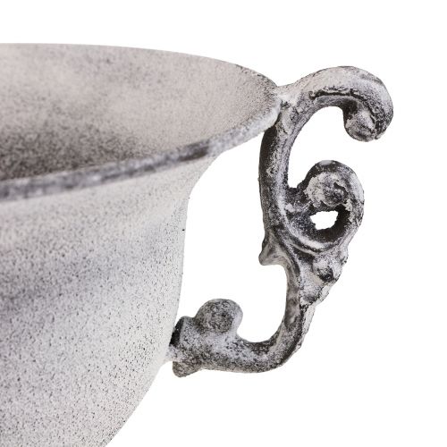 Floristik24 Dekoratyvinis dubuo baltas skalbtas dekoratyvinis puodelis metalinis Ø20cm H17,5cm