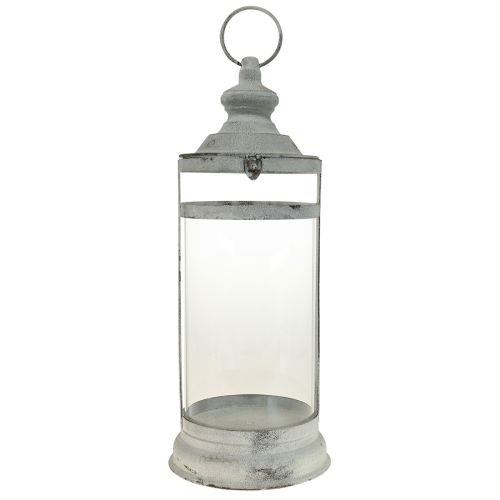 daiktų Deco Lantern Shabby Chic Lantern baltas metalas Ø15cm H46cm