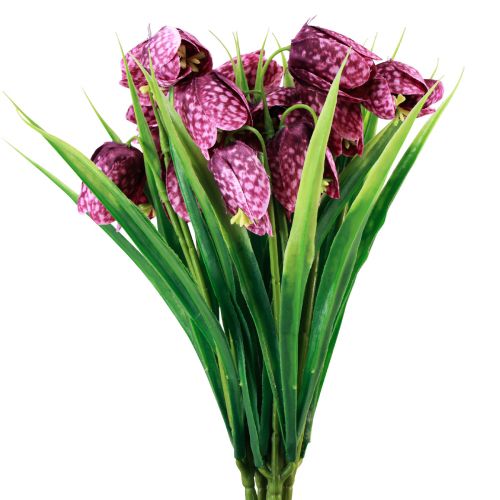Floristik24 Fritillaria purpurinė languota lentinė gėlė Dirbtinės gėlės 28cm 6 vnt
