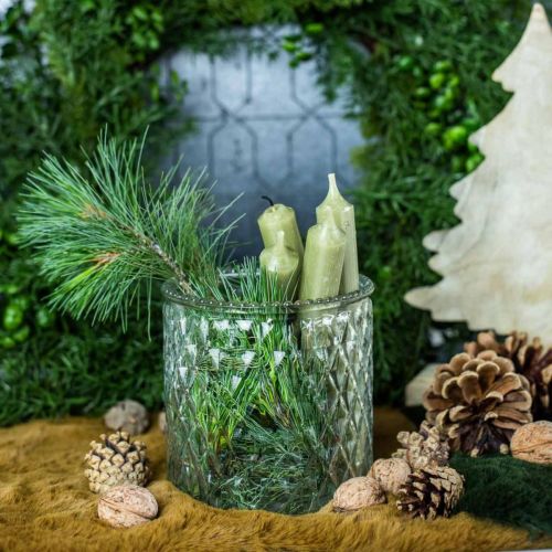 Floristik24 Dekoratyvinis stiklo žibintas Ø12cm H12,5cm