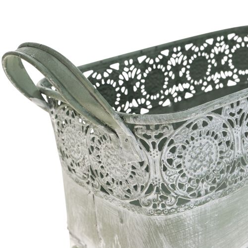 Floristik24 Dekoratyvinis dubuo metalinis gėlių dubens rankena 25,5/30/35,5cm rinkinys 3 vnt