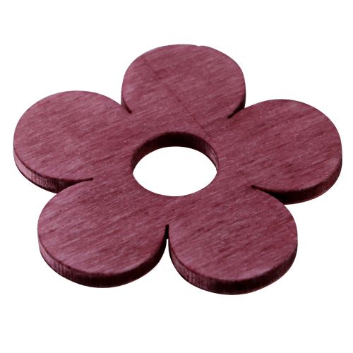 daiktų Taškinė apdaila medinės gėlės stalo puošmena rožinė violetinė balta Ø4cm 72vnt