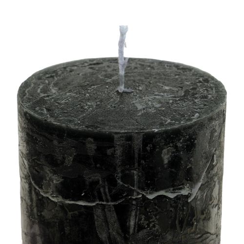 daiktų Juodos žvakės vienspalvės stulpinės žvakės 50x100mm 4 vnt