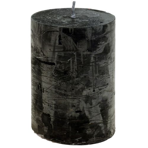 Juodos žvakės Vienspalvės stulpinės žvakės 60x80mm 4vnt