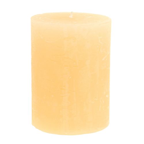 Žvakės Abrikosų šviesa Vienspalvės stulpinės žvakės 60×80mm 4vnt