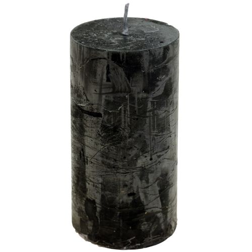 Juodos žvakės Vienspalvės stulpinės žvakės 60x100mm 4 vnt